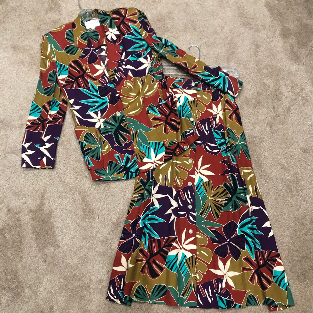 Vintage Palm Tree Skirt Set